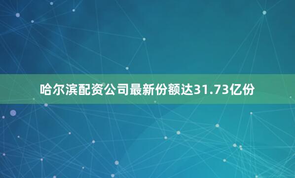 哈尔滨配资公司最新份额达31.73亿份