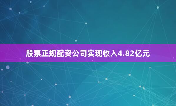 股票正规配资公司实现收入4.82亿元