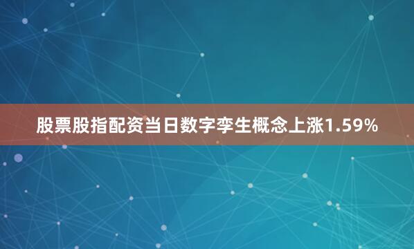 股票股指配资当日数字孪生概念上涨1.59%